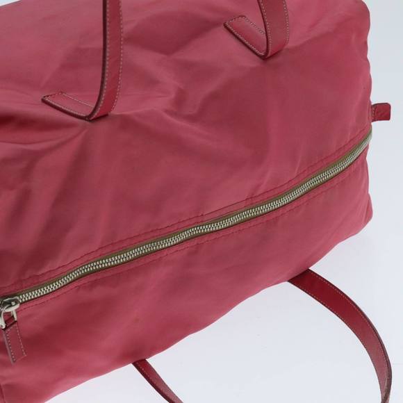 PRADA Boston Bag Nylon Pink Silver Auth 96025 - Picture 6 of 16